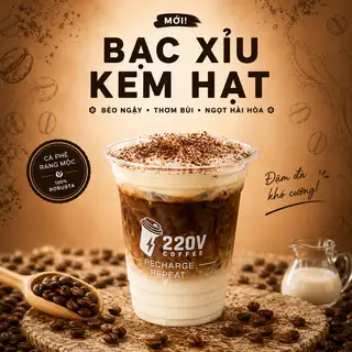 Bạc xỉu kem hạt - 35.000 ₫ tại 220V Coffee, Matcha & Cold Brew - Phan Đình Phùng