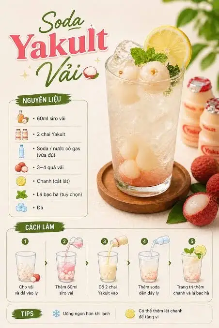 Hình ảnh Soda vải  Yakult