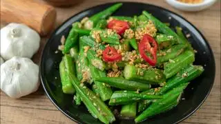 Hình ảnh Đậu bắp xào tỏi
