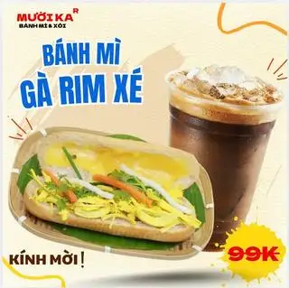 Bánh mì gà rim xé TẶNG Cà phê sữa  - 49.000 ₫ tại Bánh Mì Thịt 10k - Bùi Thị Xuân