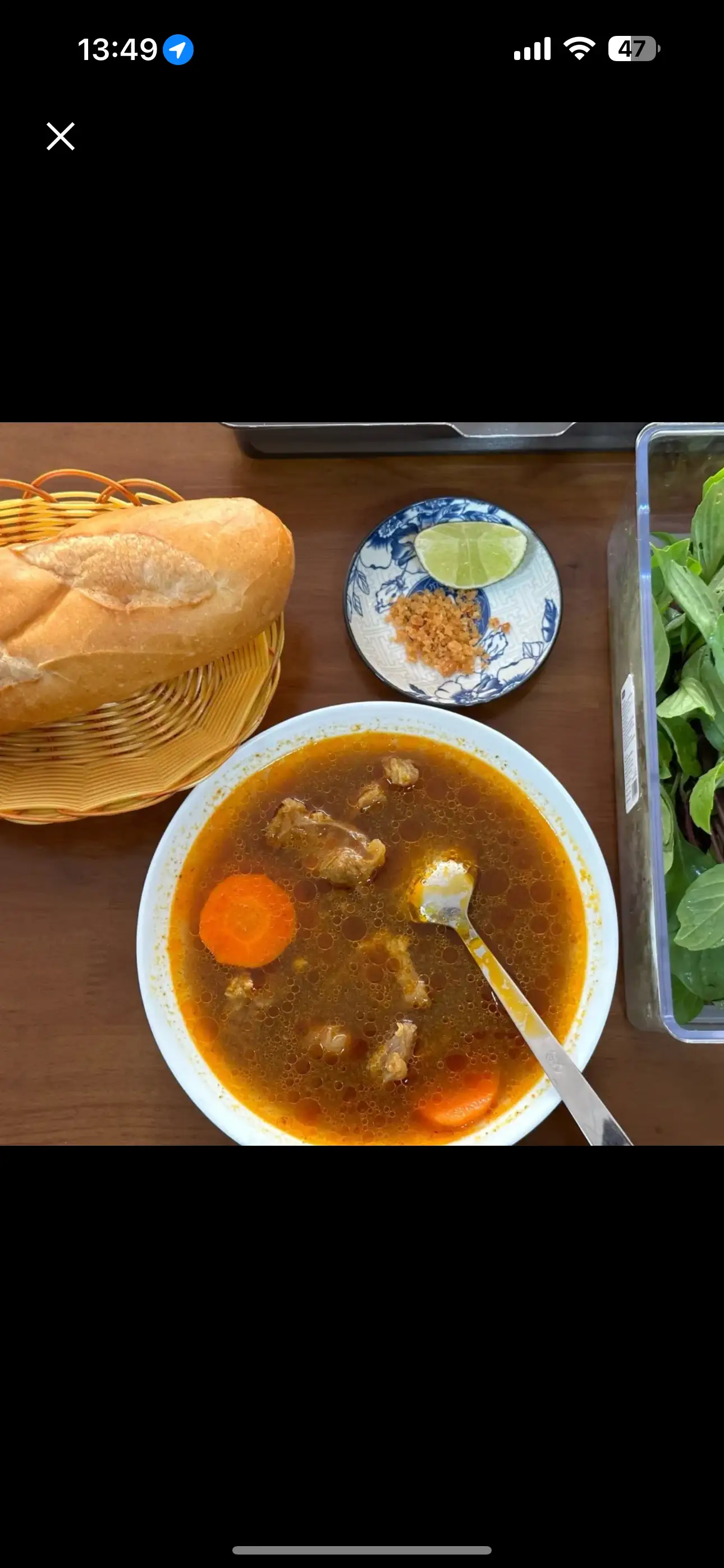 Bánh mì bò cay tô thường - 60.000 ₫ tại Bún Bò Cay Tâm Phong - Trường Sơn