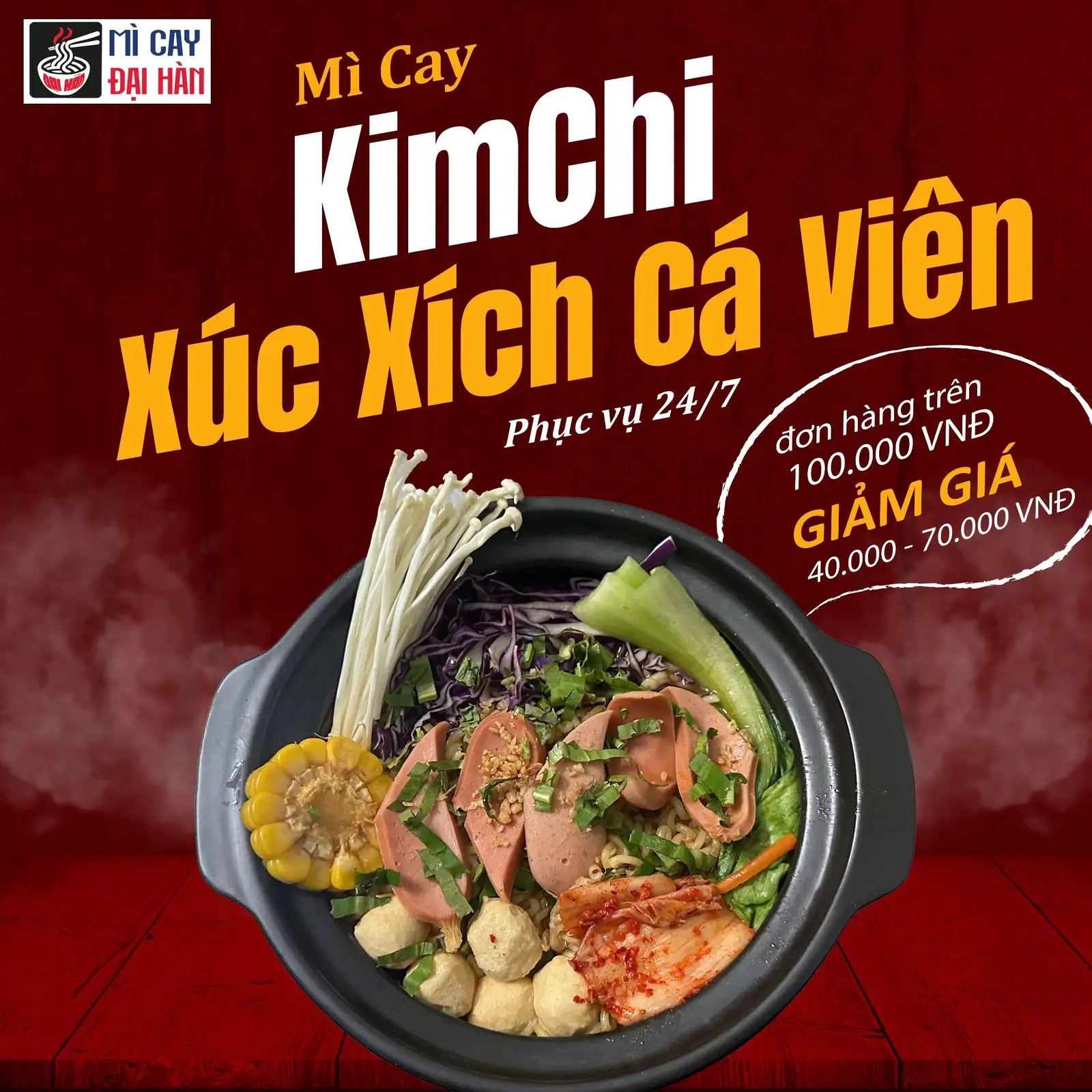 Hình ảnh Mì Kimchi - Xúc Xích, Cá Viên 