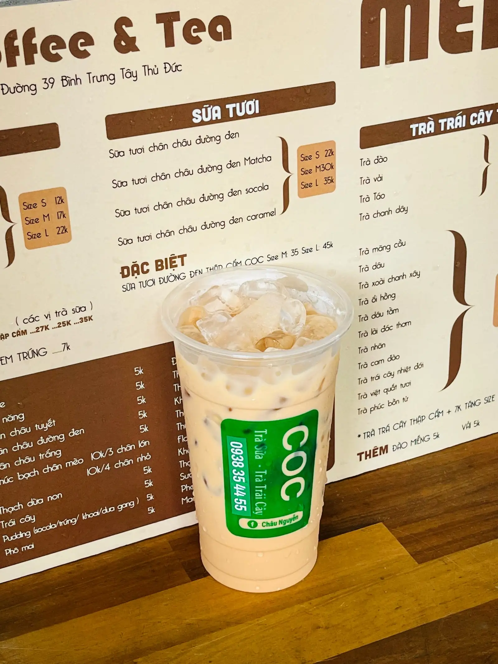 Trà sữa ( chưa có topping )  - 22.000 ₫ tại Trà Sữa COC - Đường 39