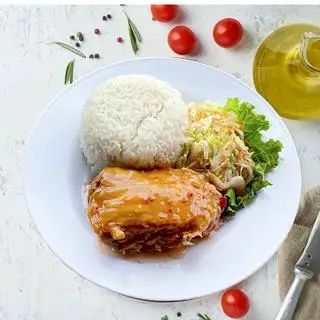 Hình ảnh cơm gà sốt hàn quốc