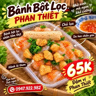 Hình ảnh Bánh bột lọc full topping - chả cây - tóp mỡ