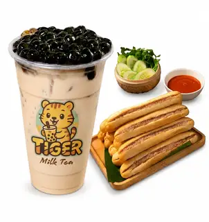Combo 1 bánh mì que và 1 Trà sữa trân châu - 35.000 ₫ tại Tiger MilkTea - Trà Sữa & Ăn Vặt - Cách Mạng Tháng 8