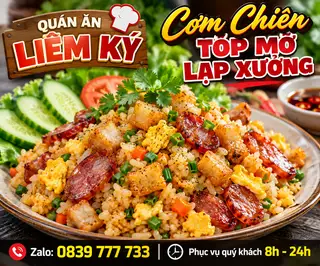 Hình ảnh cơm chiên tóp mỡ lạp xưởng