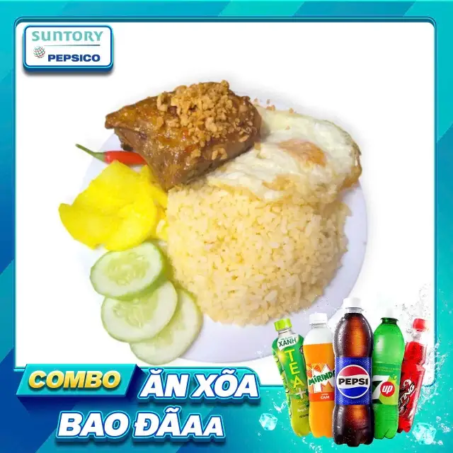Combo Cơm Gà Sốt Bơ Tỏi size Nhỏ + Nước Ngọt SPVB - 73.000 ₫ tại Cơm Gà Ghiền - Huỳnh Tấn Phát