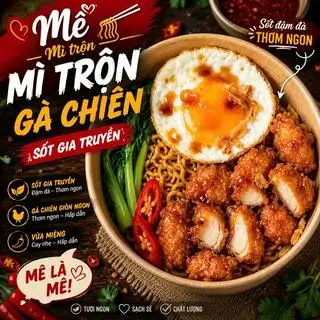 Mì trộn gà viên trứng sốt truyền thống đậm vị - 51.800 ₫ tại Mê - Mì Trộn Thập Cẩm Quốc Dân - Trương Quyền