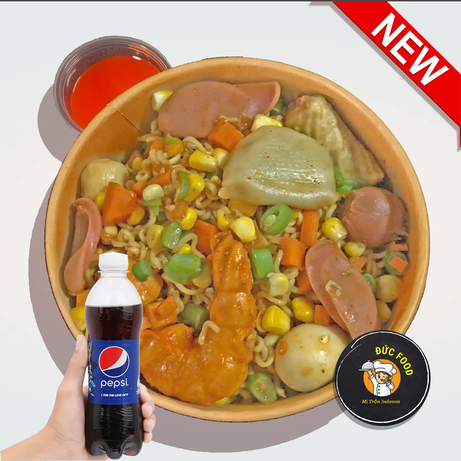 Hình ảnh [Deal Hot]Combo Mì Trộn Thập Cẩm + Pepsi