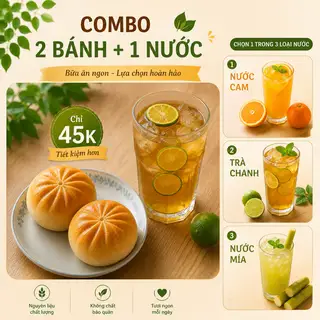 Hình ảnh Combo Tiết Kiệm 2 Bánh Nóng + 1 Ly Nước Tùy Chọn
