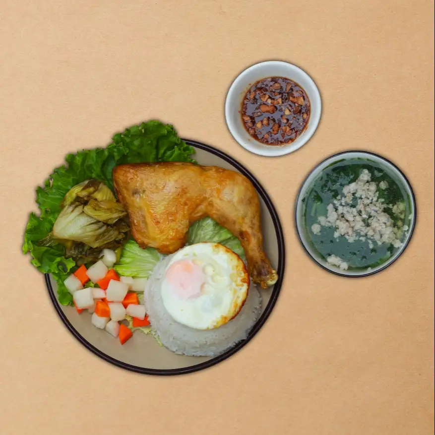 Hình ảnh COMBO Cơm Gà (Lớn)+ Canh Thịt Băm + Trứng Ốp