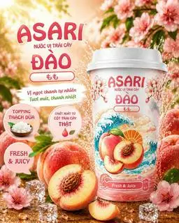 Hình ảnh ASARI NƯỚC UỐNG TRÁI CÂY VỊ ĐÀO 