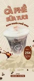 Bạc Xỉu Kem Muối Phô Mai - 37.000 ₫ tại Trà Sữa & Cà Phê The.25 - Nguyễn Tất Thành