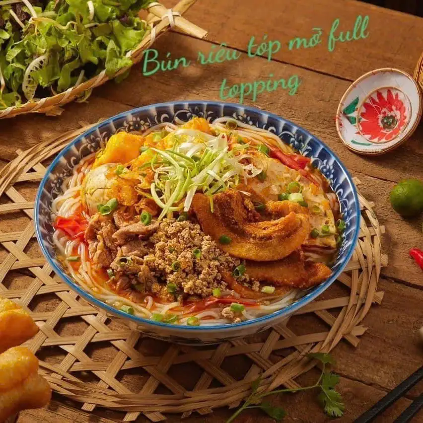 Hình ảnh Bún riêu tóp mỡ full topping