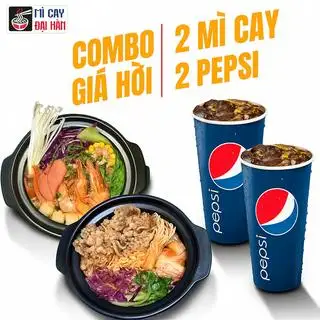 Hình ảnh Combo: 2 Mì Cay Thập Cẩm No Nê + Tặng Ly Pepsi 360ml