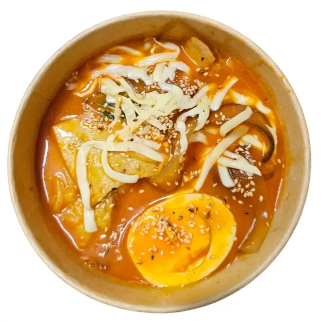 Tokbokki phô mai xốt cay- miến dẹt ( chả cá - trứng ) - 89.000 ₫ tại HTV Quán - Tokbokki, Mì Trộn & Gà Rán - Tôn Đản