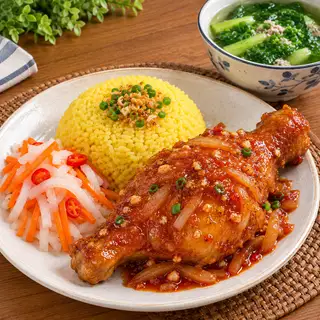 Hình ảnh Cơm Đùi Gà Sốt Chua Ngọt