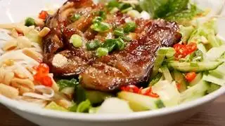 bún thịt nướng thuần chay - 38.000 ₫ tại Ẩm Thực Chay Sen Vàng - Tạ Quang Bửu
