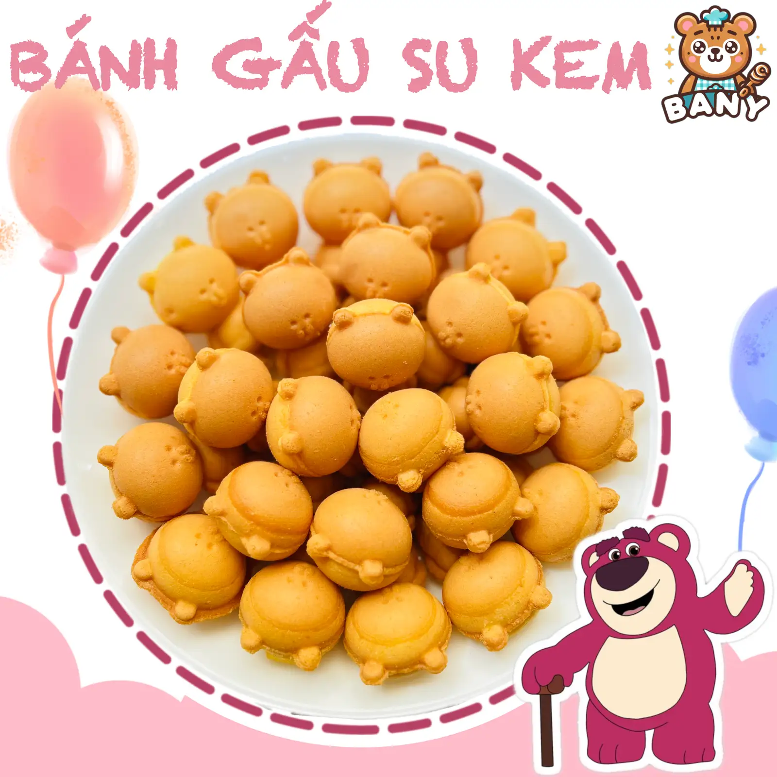 Hình ảnh 1 Bịch 6 Cái Bánh Gấu Su Kem