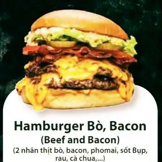 Hình ảnh Hamburger bò và bacon - Beef and bacon