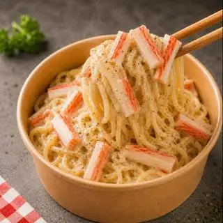 Mì Ý Sốt Kem Thanh Cua – Nhẹ Béo, Dễ Ăn - 45.000 ₫ tại Amy Go! Mì Ý, Bánh Mì Que & Pizza - Bùi Đình Túy