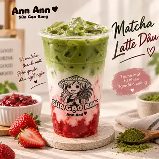 Hình ảnh Matcha latte dâu