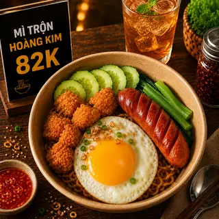 Hình ảnh Mì Trộn Hoàng Kim + Ly Nước Tự Chọn 235ml