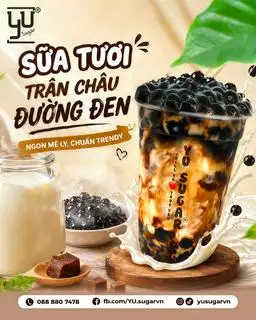 Sữa tươi trân châu đường đen  - 36.000 ₫ tại YU Sugar - Sữa Tươi Trân Châu Đường Đen - Nguyễn Duy Trinh