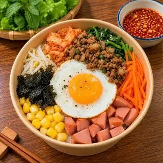 Hình ảnh Cơm Trộn Thịt Bằm Xúc Xích