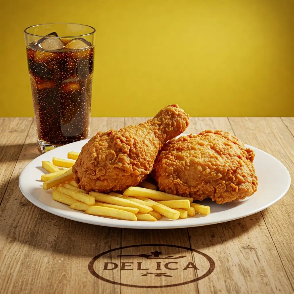 ⭐ COMBO 2A: Combo 2 Miếng Gà Giòn Truyền Thống + Khoai + Ly Nước Ngọt (Texas Fried Chicken Fast Food) - 102.000 ₫ tại Delica - Mỳ Ý Và Pizza - Phan Văn Trị