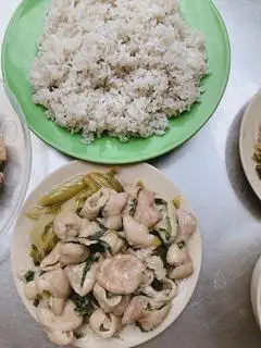 Hình ảnh cơm rang dưa lòng + trà quất 