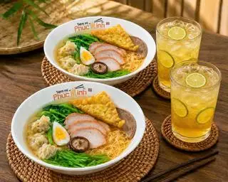 Hình ảnh Combo 2 bát đầy đủ, 2 trà chanh