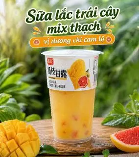 Sữa Lắc Trái Cây Mix Thạch Vị Dương Chi Cam Lộ 400g Full Topping - 25.000 ₫ tại Nước Sữa Chua Trái Cây Thạch YOBAO - Võ Văn Kiệt