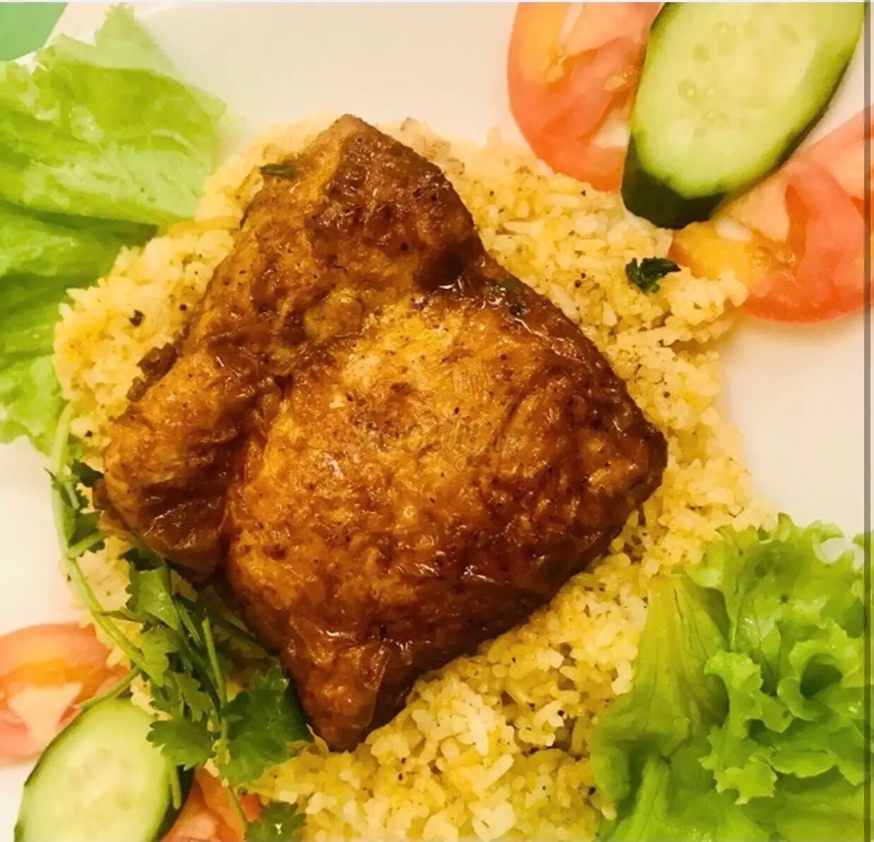 Cơm gà roti chay - 50.000 ₫ tại Quán Chay Sen Vàng Vegan - Đường Số 4