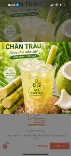 Hình ảnh nước mía trân châu dừa non