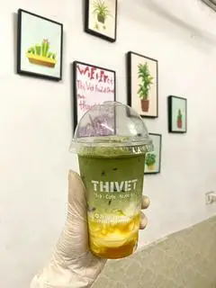 Hình ảnh Matcha latte mix dâu tây