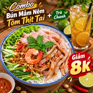 Hình ảnh Combo Bún Mắm Nêm Tôm Thịt Tai + Trà Chanh