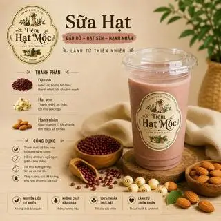 Hình ảnh Sữa đậu đỏ - hạt sen - hạnh nhân