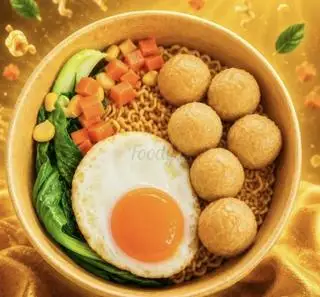Hình ảnh Mì trộn trứng - cá viên