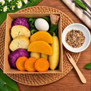 Hình ảnh Combo ( Trứng gà ta +Khoai Lang + 2 Chuối Sáp +Rau củ