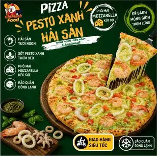 Hình ảnh pizza hải sản petto xanh size 16