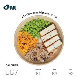 V2 - Cơm chay nấm xào rau củ - 89.000 ₫ tại Pau - Sous Vide Healthy Food - Nguyễn Trọng Tuyển