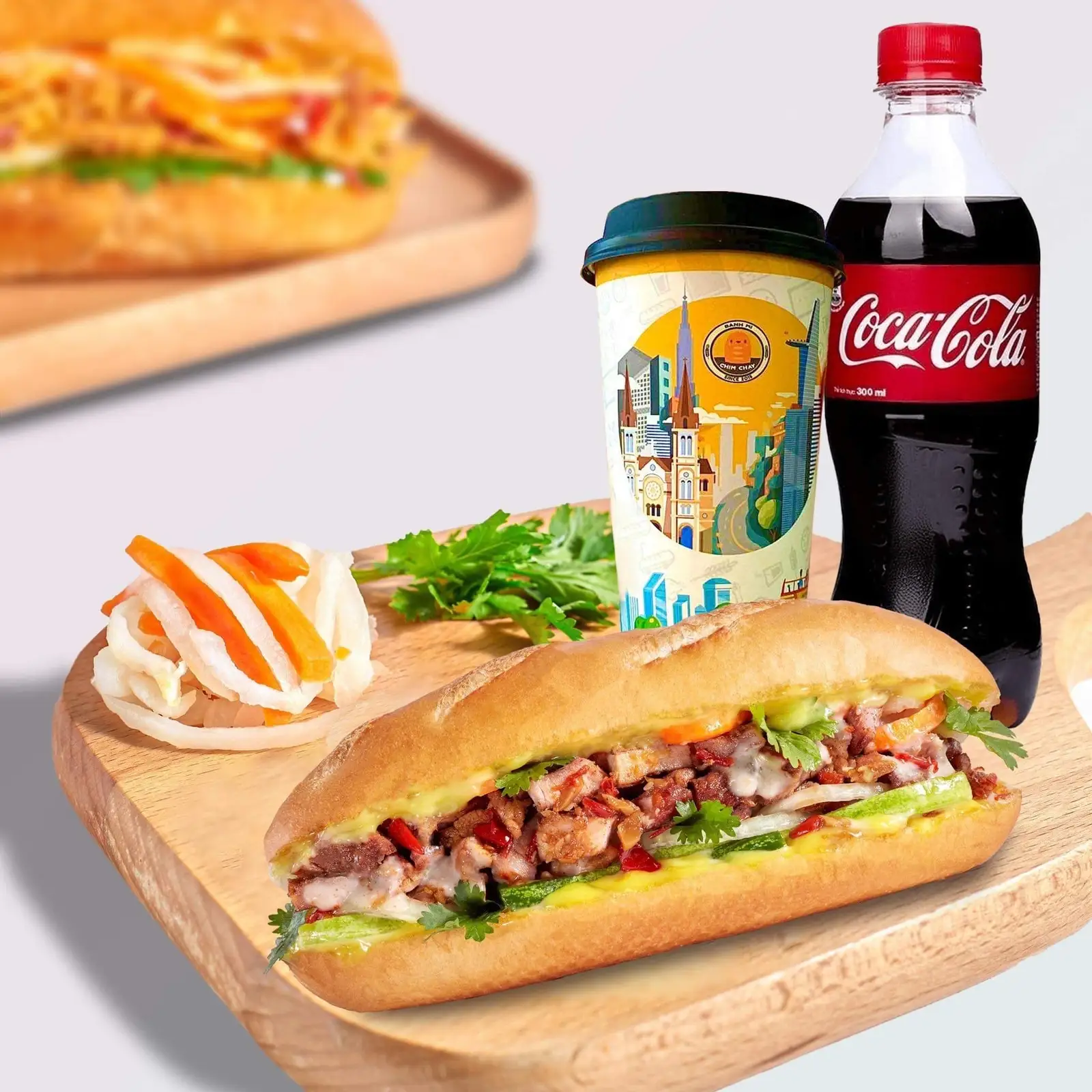 Combo bánh mì thịt nướng - ly đá - nước ngọt bất kỳ - 79.000 ₫ tại Bánh Mì Chim Chạy - Nguyễn Thị Minh Khai