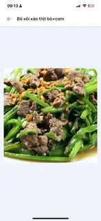 Rau muống xào thịt heo+cơm - 79.000 ₫ tại Quán Cơm Nhà - Phạm Ngũ Lão