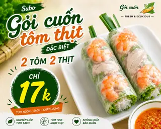 Hình ảnh GỎI CUỐN ĐẶC BIỆT (2 thịt 2 tôm) - 1 CUỐN