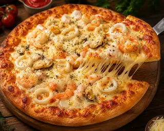 Pizza Phô Mai Hải Sản - 129.000 ₫ tại Ahu Foodies - Pizza, Mì Ý & Nem Nướng Nha Trang - Phạm Ngũ Lão