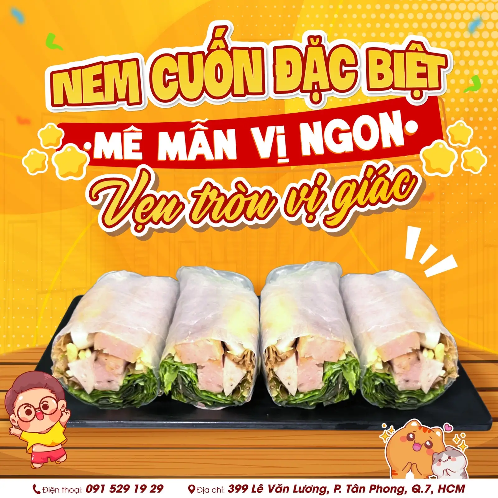 Hai nem cuốn đặc biệt  - 56.000 ₫ tại Phan Rang Quán - Bánh Căn & Nem Cuốn - Lê Văn Lương