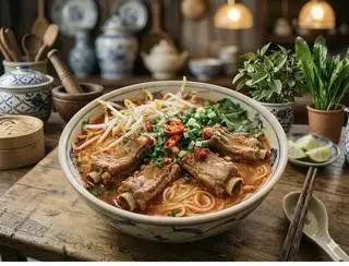Hình ảnh bún thái sườn cay
