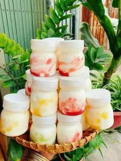 sữa chua tươi trái cây 6 hủ 75ml - 55.000 ₫ tại Trà Tắc Hẻm & Sữa Chua Mix - Tân Hòa Đông
